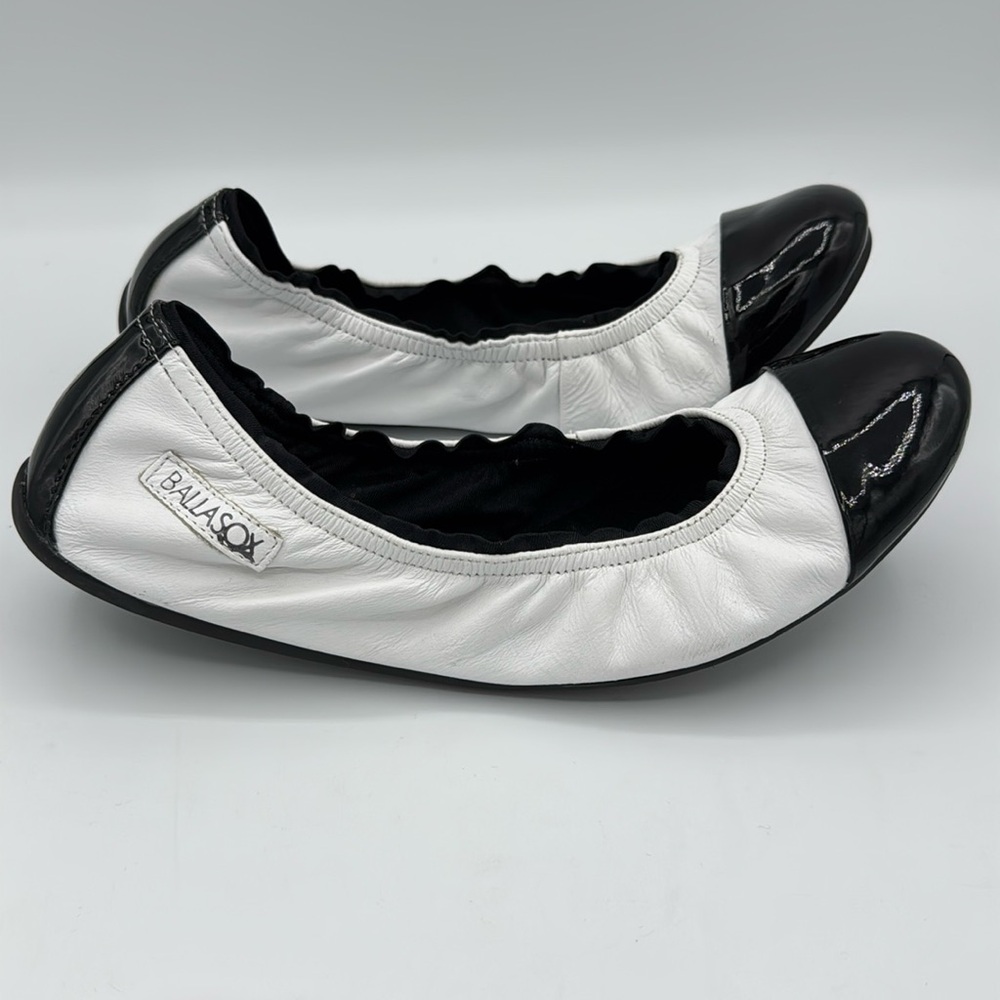 Ballasox womens black and white ballet classic travel flats size US 11. - Picture 5 of 8
